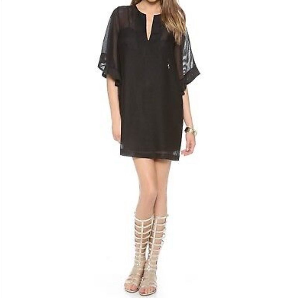 BCBGMAXAZRIA Tati Black Short Sleeve Ruffle Sleeve Mini Dress XS - Picture 7 of 10